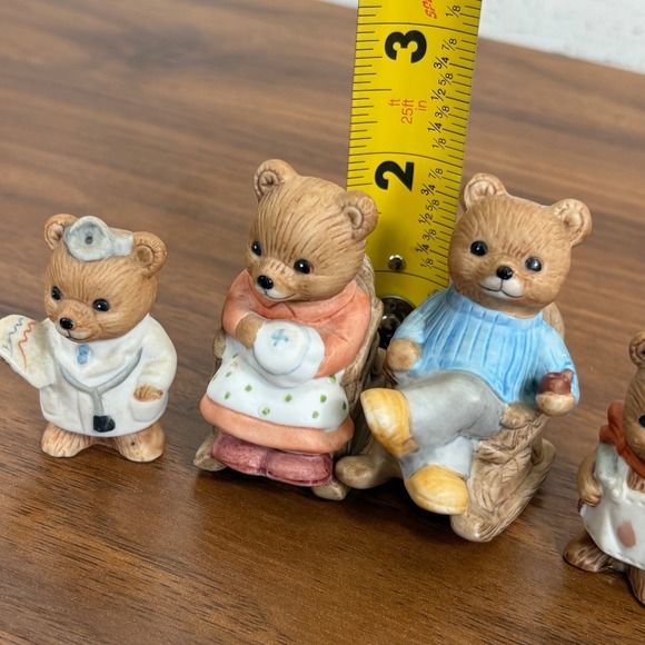 Homco Rocking Chair Bears Papa bear and Grandma Bear and Two Homco Cobble Bears - Picture 15 of 15